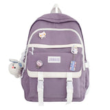 Backpack with Pin Accessories Pendant Student School Bag