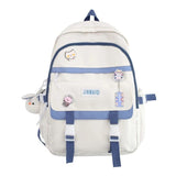 Backpack with Pin Accessories Pendant Student School Bag