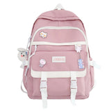 Backpack with Pin Accessories Pendant Student School Bag