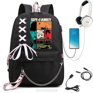 SPY FAMILY Backpack Capacity Travel Bagpack USB Multifunctional Charge
