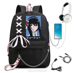 SPY FAMILY Backpack Capacity Travel Bagpack USB Multifunctional Charge