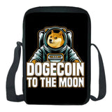 Dogecoin Shoulder Bag Messenger Cartoon Crossbody Bookbag School Bag