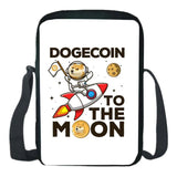 Dogecoin Shoulder Bag Messenger Cartoon Crossbody Bookbag School Bag