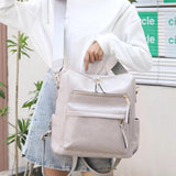 Women's Convertible Backpack Purse Satchel Handbag PU Leather Travel Bag