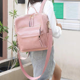 Women's Convertible Backpack Purse Satchel Handbag PU Leather Travel Bag
