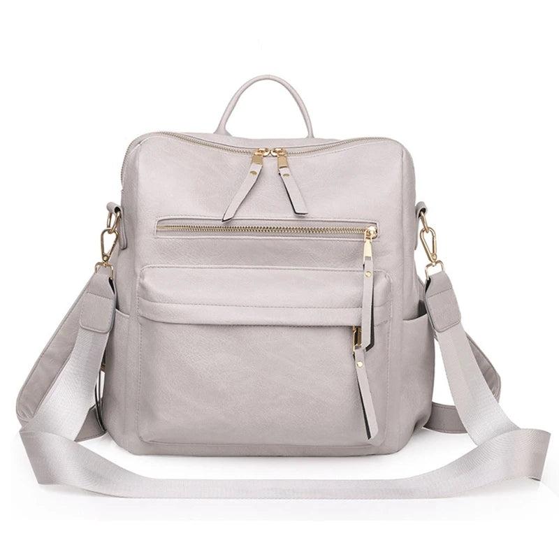 Women's Convertible Backpack Purse Satchel Handbag PU Leather Travel Bag