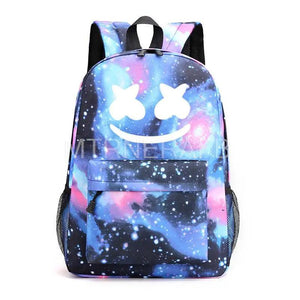 Printing Backpack Polyester Waterproof Men Women Large Capacity Travel Bag
