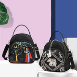Lady Printed Water-repellent Nylon Cloth School Bag Large Capacity Backpack