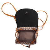 Embroidered Straw Shoulder Backpack Boho Beach Woven Schoolbags