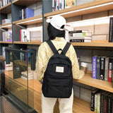 Women Backpack for Teenage Girls Solid Nylon Shoulder Bags