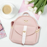 3X Mini Backpack Small Diagonal Bag Leather Bow Ladies Wallet