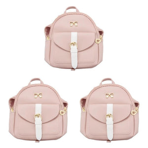 3X Mini Backpack Small Diagonal Bag Leather Bow Ladies Wallet