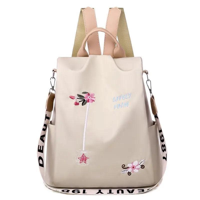 Flower Embroidery Anti-theft Women's Backpack