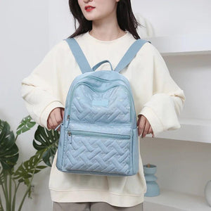 Plaid Women Backpack Durable Fabric Oxford School Bag