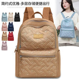 Plaid Women Backpack Durable Fabric Oxford School Bag