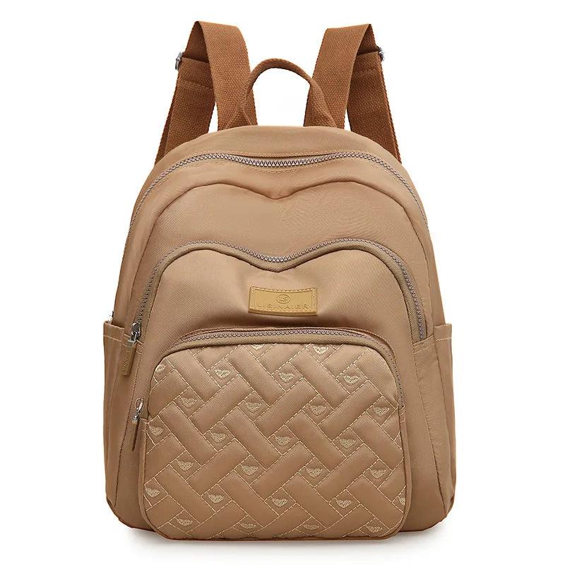 Plaid Women Backpack Durable Fabric Oxford School Bag Pretty Style Girls School