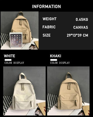 Canvas Anti-theft Backpack for Teen Girls School Shoulder Bag