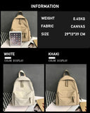 Canvas Anti-theft Backpack for Teen Girls School Shoulder Bag