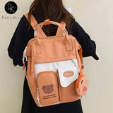 Casual Girl School Backpack Cartoon Large Capacity Waterproof Travel Book Bag