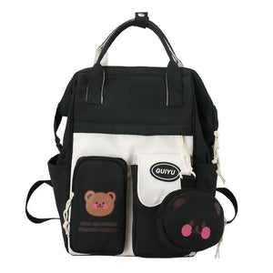 Casual Girl School Backpack Cartoon Large Capacity Waterproof Travel Book Bag