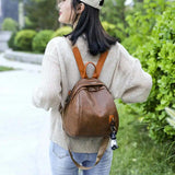 Women Backpack PU Leather Backpacks Teenage Girls Female School Bag