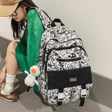 Graffiti Girl School Backpack Harajuku Student Bag