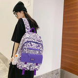 Graffiti Girl School Backpack Harajuku Student Bag