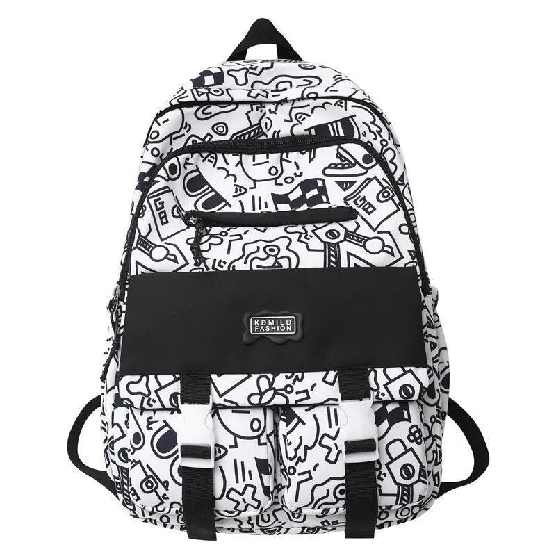 Graffiti Girl School Backpack Harajuku Student Bag