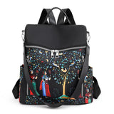 Retro Ethnic Anti Theft Women Backpack Oxford School Bag Girls Travel Bag