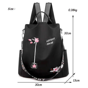 Flower Embroidery Women Backpack Female Daily Travel Bag Schoolbag