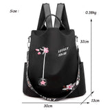 Flower Embroidery Women Backpack Female Daily Travel Bag Schoolbag