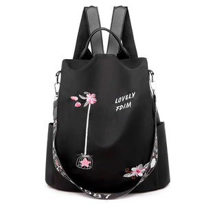 Flower Embroidery Women Backpack Female Daily Travel Bag Schoolbag