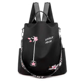 Flower Embroidery Women Backpack Female Daily Travel Bag Schoolbag