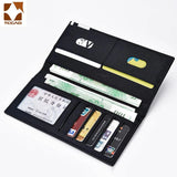 Men's Thin Leather Wallet Clutch Portefeuille Noir Homme