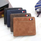 Men's Trifold Business Wallet PU Leather Multi-Card Short Wallet