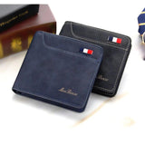 Men's Trifold Business Wallet PU Leather Multi-Card Short Wallet
