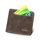 Men's Trifold Business Wallet PU Leather Multi-Card Short Wallet