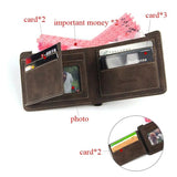 Men's Trifold Business Wallet PU Leather Multi-Card Short Wallet