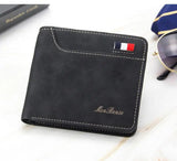 Men's Trifold Business Wallet PU Leather Multi-Card Short Wallet