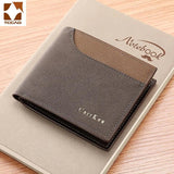 Men's Patchwork PU Wallet Three Fold Leather Portafoglio Uomo