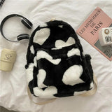 Plush Small Backpack for Women Teen Girls