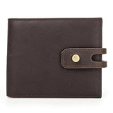 Cowhide Wallet Snap Closure RFID Anti-theft Brush Men Short Purse Clutch Pocket