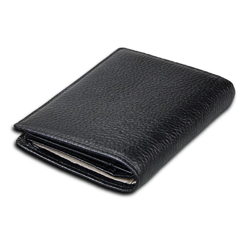 Anti RFID Theft Leather High Men Wallets Brush Short Wallet