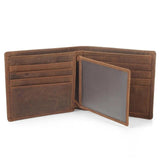 Men's Cow Leather Short Wallet Crazy Horse Male Cash Purses Clutch