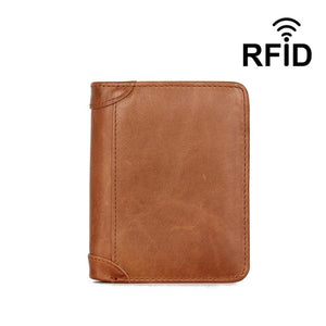 Men's Crazy Horse Leather Wallet Anti-Theft Brush Men's Wallet