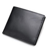 RFID Blocking Men's Oil Wax Skin Wallet Cow Leather Wallet Coin Purse