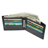 RFID Blocking Men's Oil Wax Skin Wallet Cow Leather Wallet Coin Purse