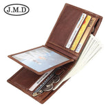 Men's Leather Wallet Short Clip Wallet with Dollar Clip