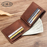 Men's Leather Wallet Short Clip Wallet with Dollar Clip