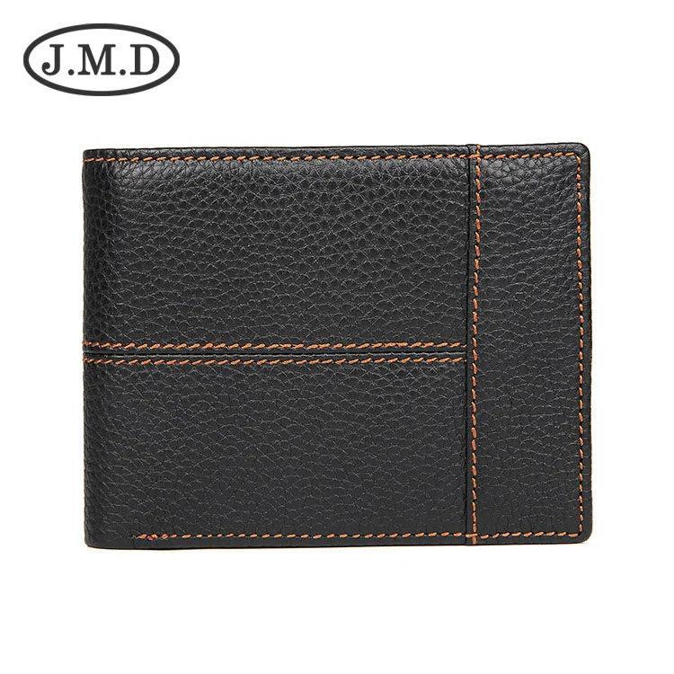 Men's Leather Wallet Short Clip Wallet with Dollar Clip